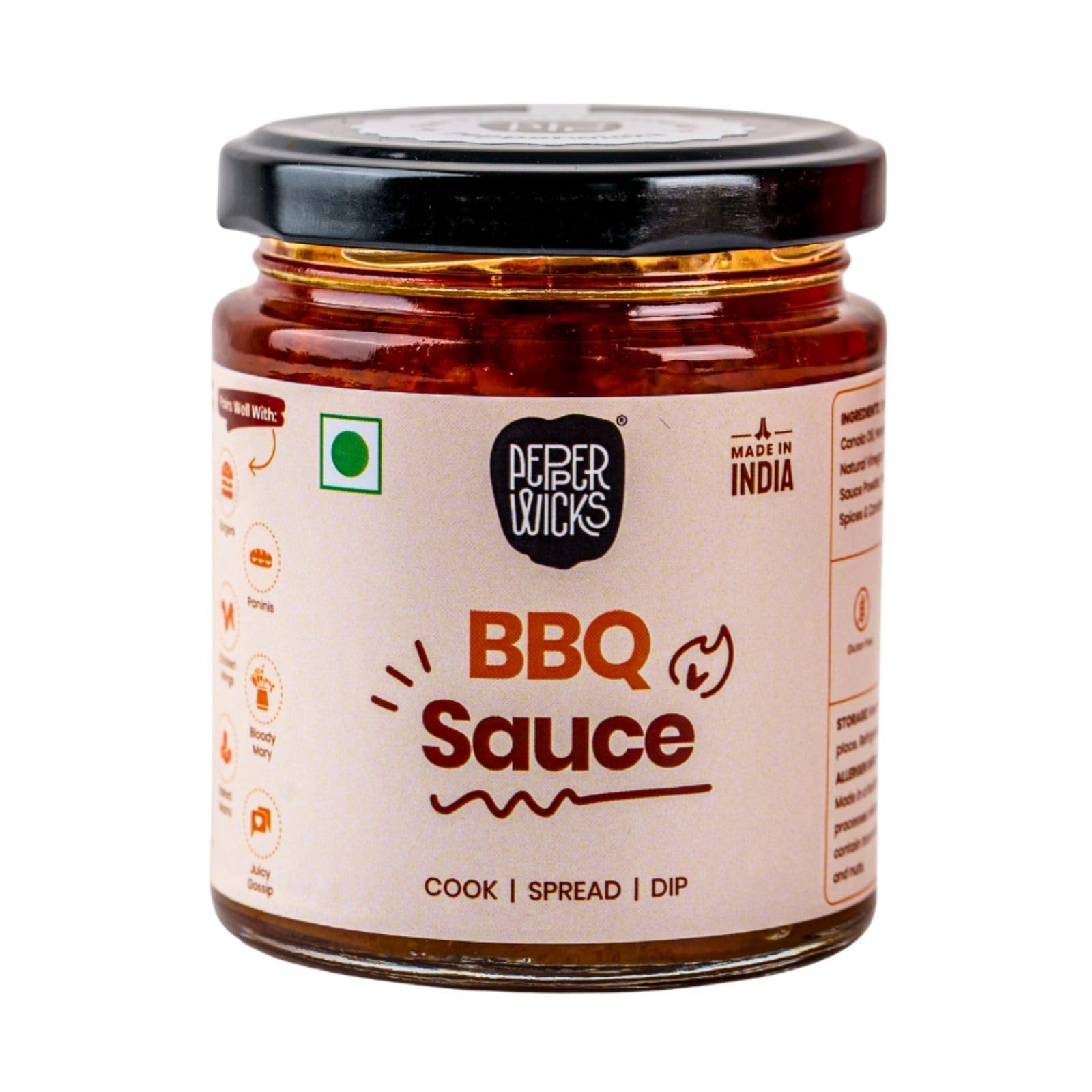 Pepperwicks BBQ Sauce (175 gms) | Sweet, Smoky, Spicy, Tangy Flavour | 100% Vegetarian | Only Natural & Fresh Ingredients | No Preservatives | Gluten-Free | Eat with Burgers, Paninis, Chicken Wings (B0CXSRTZQR) Amazon Price History, Amazon Price Tracker