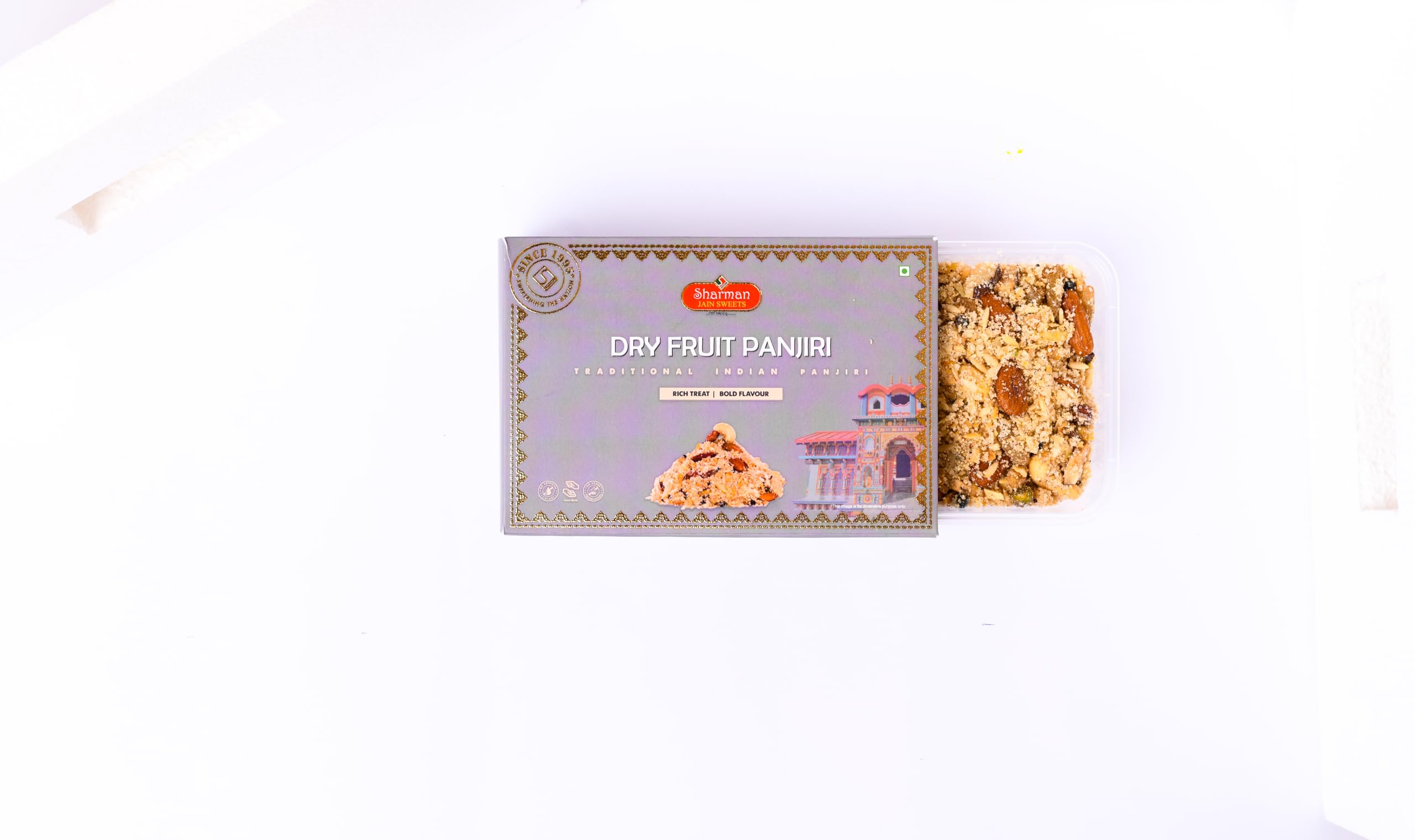Sharman Jain Sweets Dry Fruit Panjiri - 400g | Authentic Indian Sweets | Healthy & Delicious Laddu with Rich Dry Fruits & Nuts | Ideal for Festivals, Gifting, and Daily Indulgence