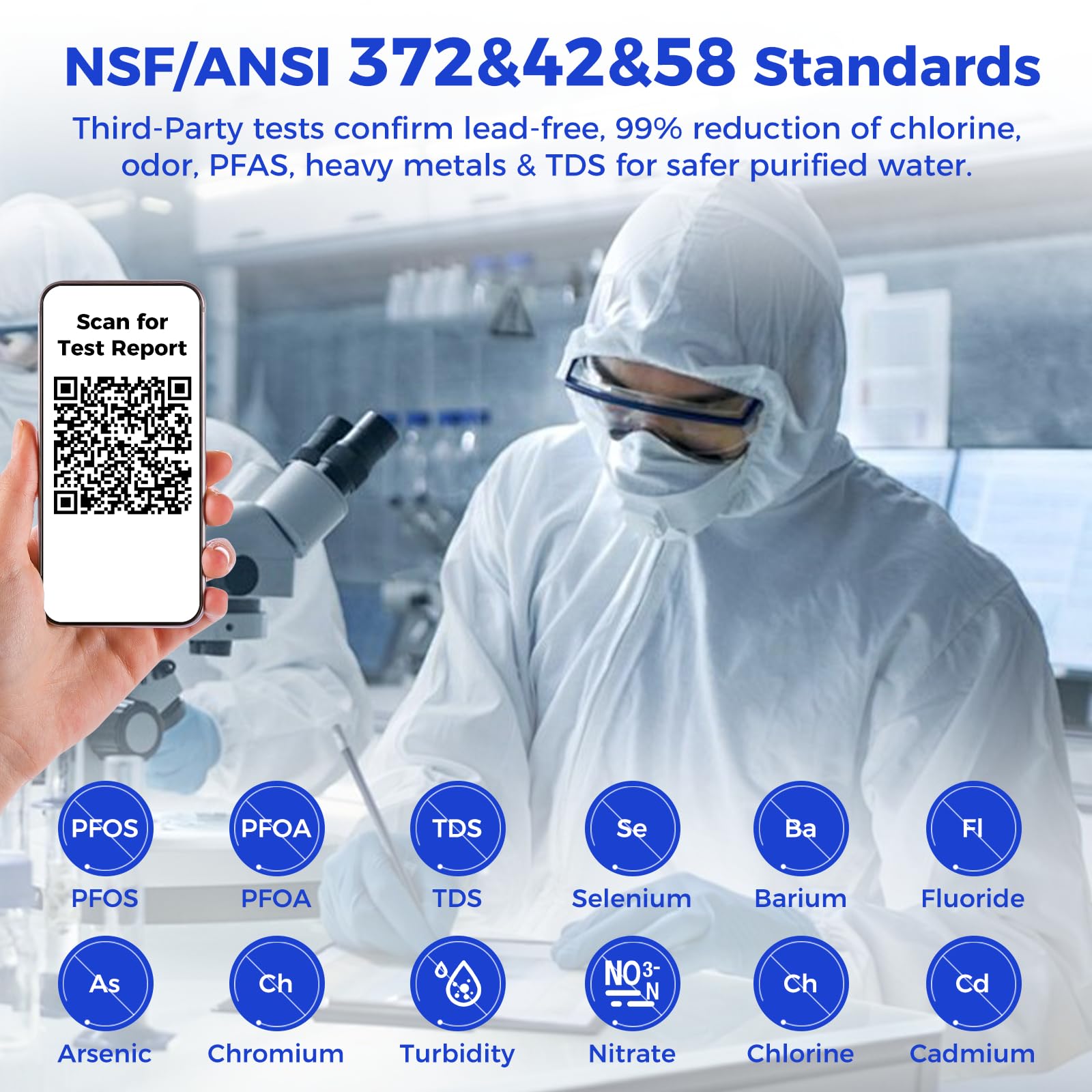 CT910G Filtro de agua de ósmosis inversa para encimera, sistema de filtración de agua RO de 7 etapas, jarra extraíble de purificador de agua portátil de 528 galones, NSF/ANSI 372, reduce TDS