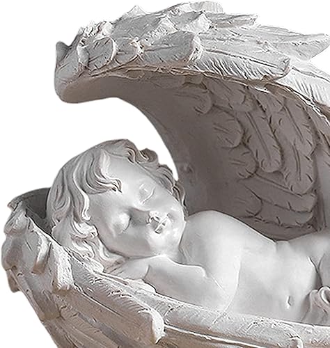 Miniatura 3 de Escultura de querubín de ángel bebé, querubín, figura de ángel dormido, estatua de ángel de resina, adornos de escritorio para boda, fiesta de