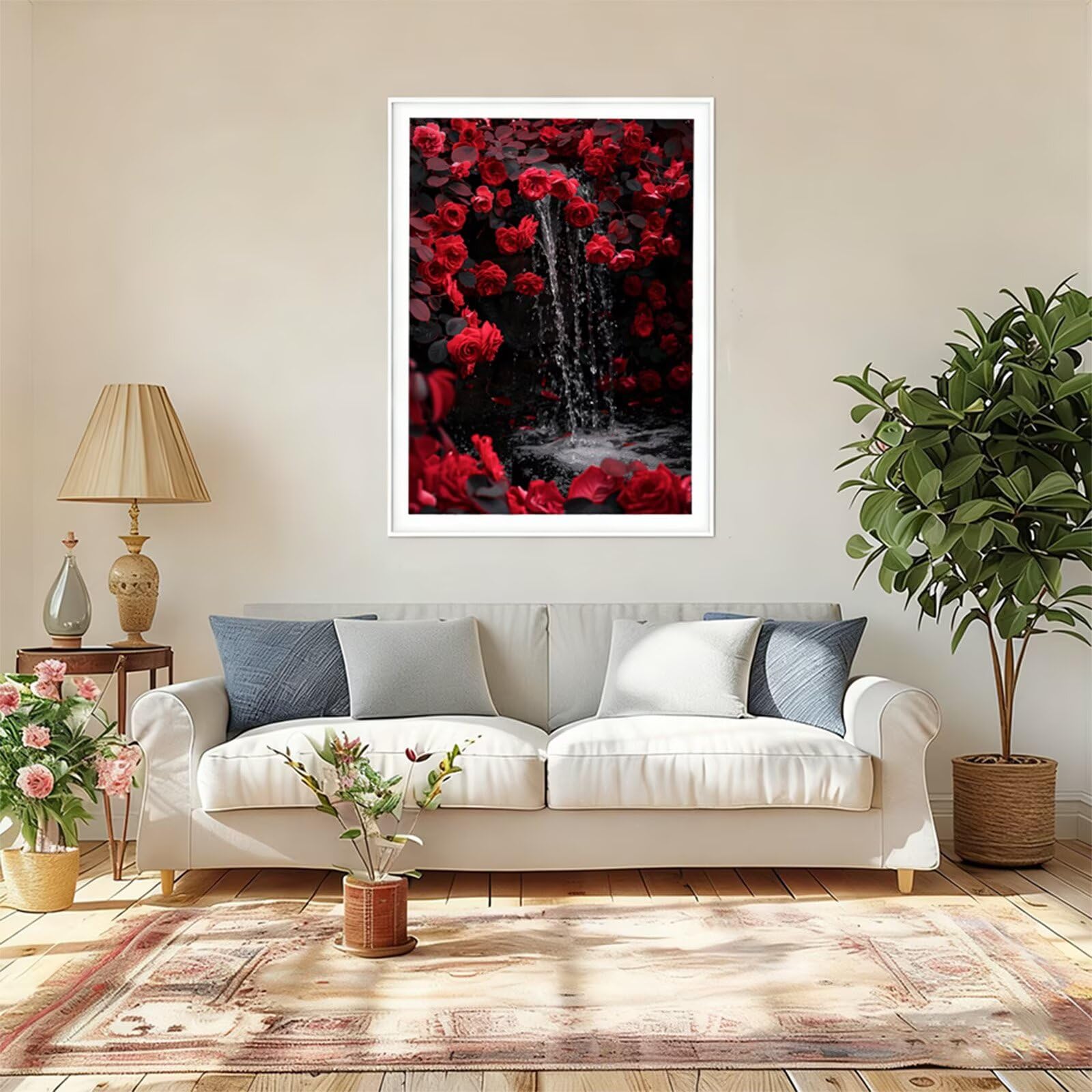 Diamentowe malowanie dla dorosłych 70 x 105 cm, 5D diamentowe malowanie róża haft diamentowy kompletny zestaw, kreatywne hobby dla dzieci, zrób to sam haft krzyżykowy kryształowe obrazy, dekoracja