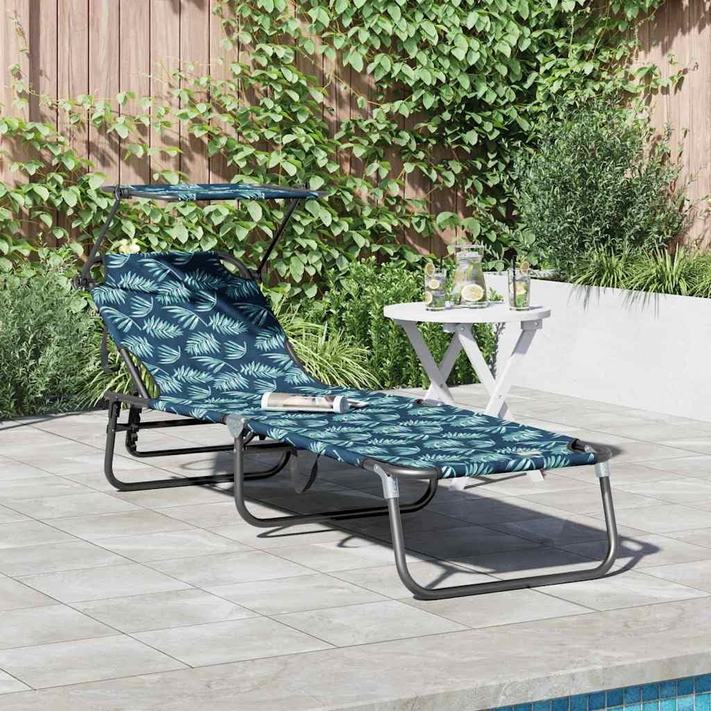 Klappbare Gartenliege Mehrfarbig 190 x 57 x 81 cm Oxford Material Verstellbare Rückenlehne für Relaxen im Garten Terrasse Balkon Strand Camping Outdoor Nutzung