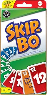 Mattel Games Skip-Bo, Jeu De Cartes, Jeu De Société Familial pour Adultes Et Enfants, À Utiliser comme Jeu De Voyage, 2 À 6 Joueurs, Jouet pour Enfant de 7 Ans et Plus, 52370