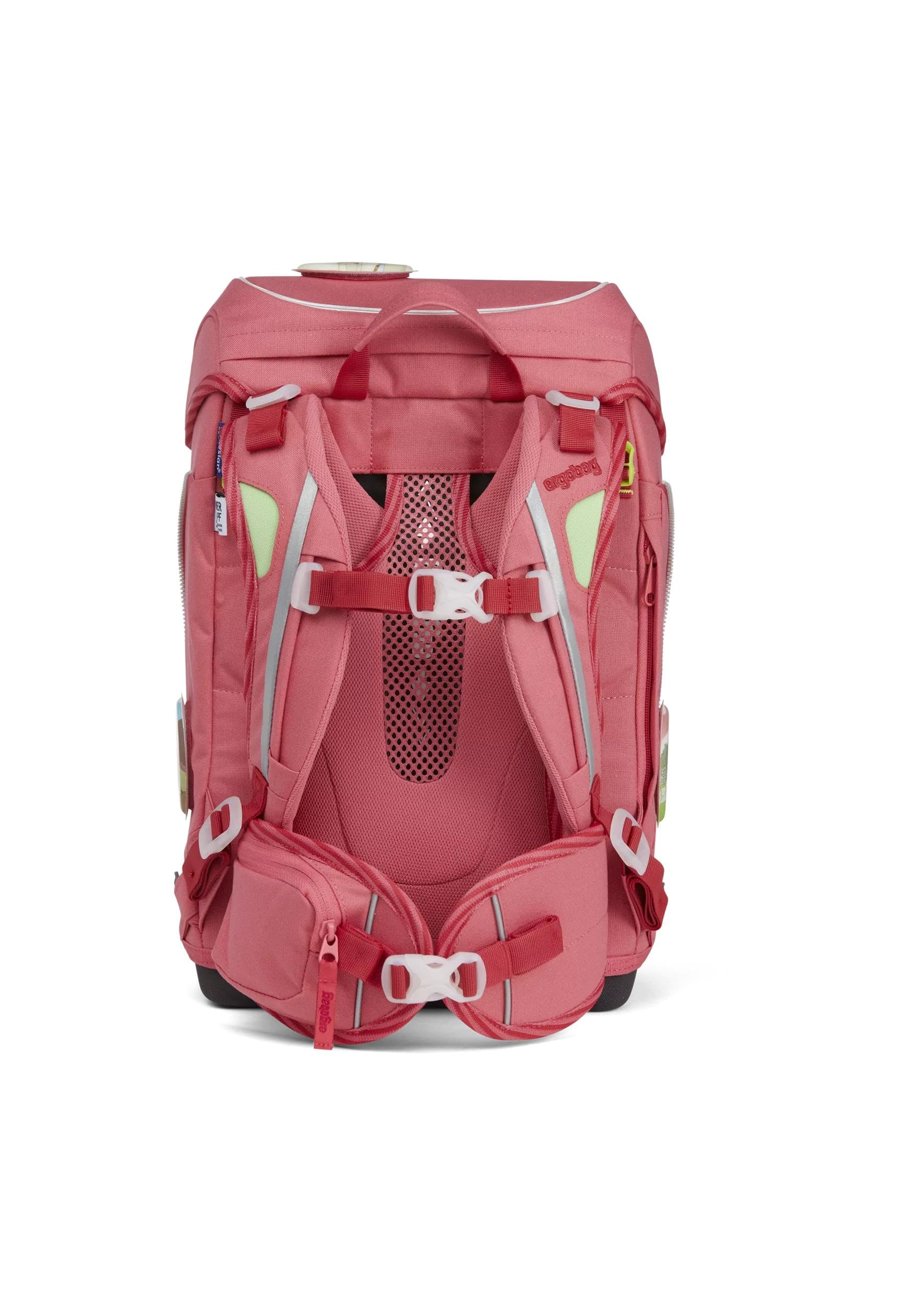 ergobag cubo Bundle Set ergonomischer Schulrucksack, Set 7-teilig Plus Seitentaschen Zip-Set und Trinkflasche