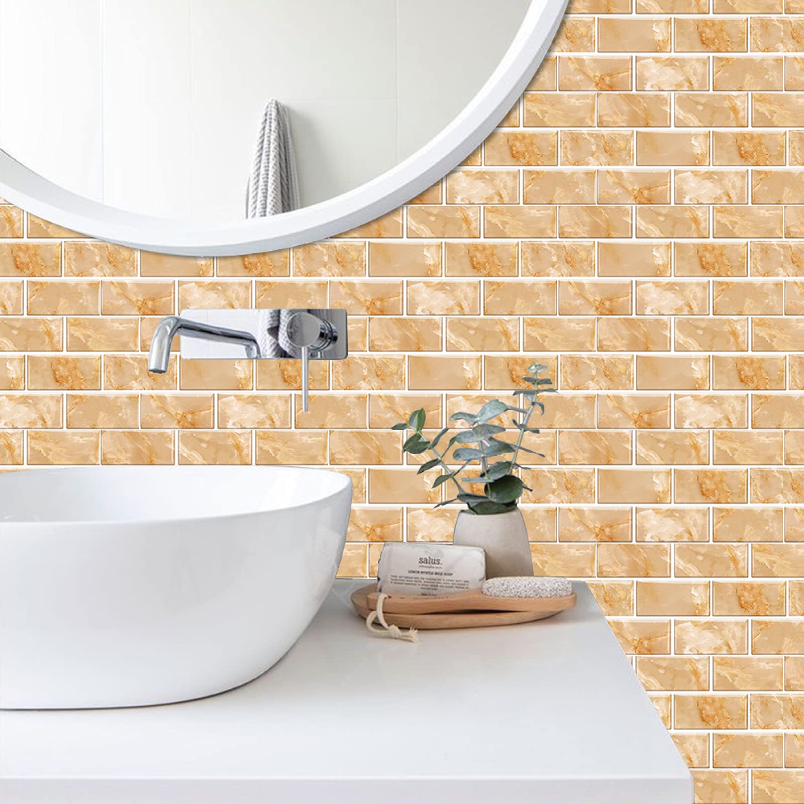 Pegatinas De Vinilo Para Pared - Azulejos Adhesivos Decorativos 15x30cm, Ideales Para Cocina Y Baño