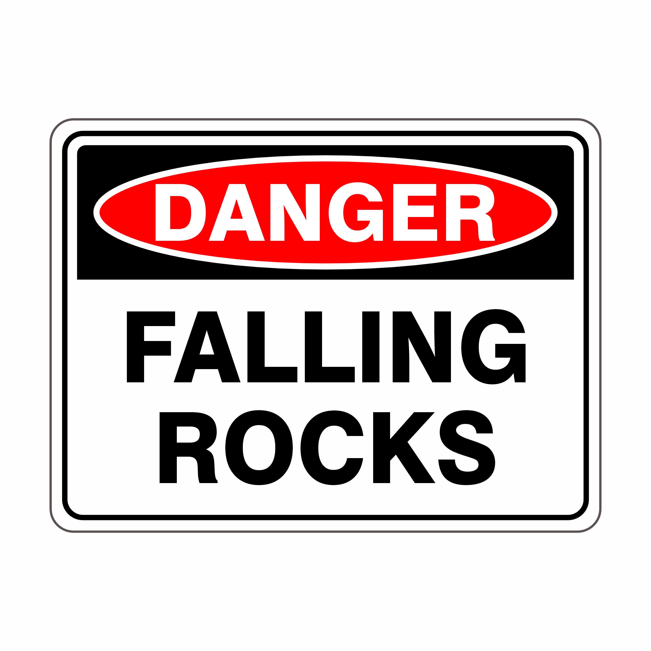 Falling Rocks Danger Signs Metal Tin Sign 8 x 12 inch for Industrial & Commercial