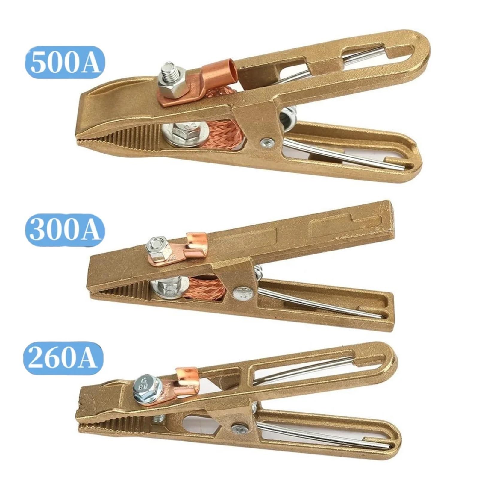 Pinza massa per saldatrice Morsetto di terra for saldatura a terra a forma di materiale in ottone 260/300/500A(300A)
