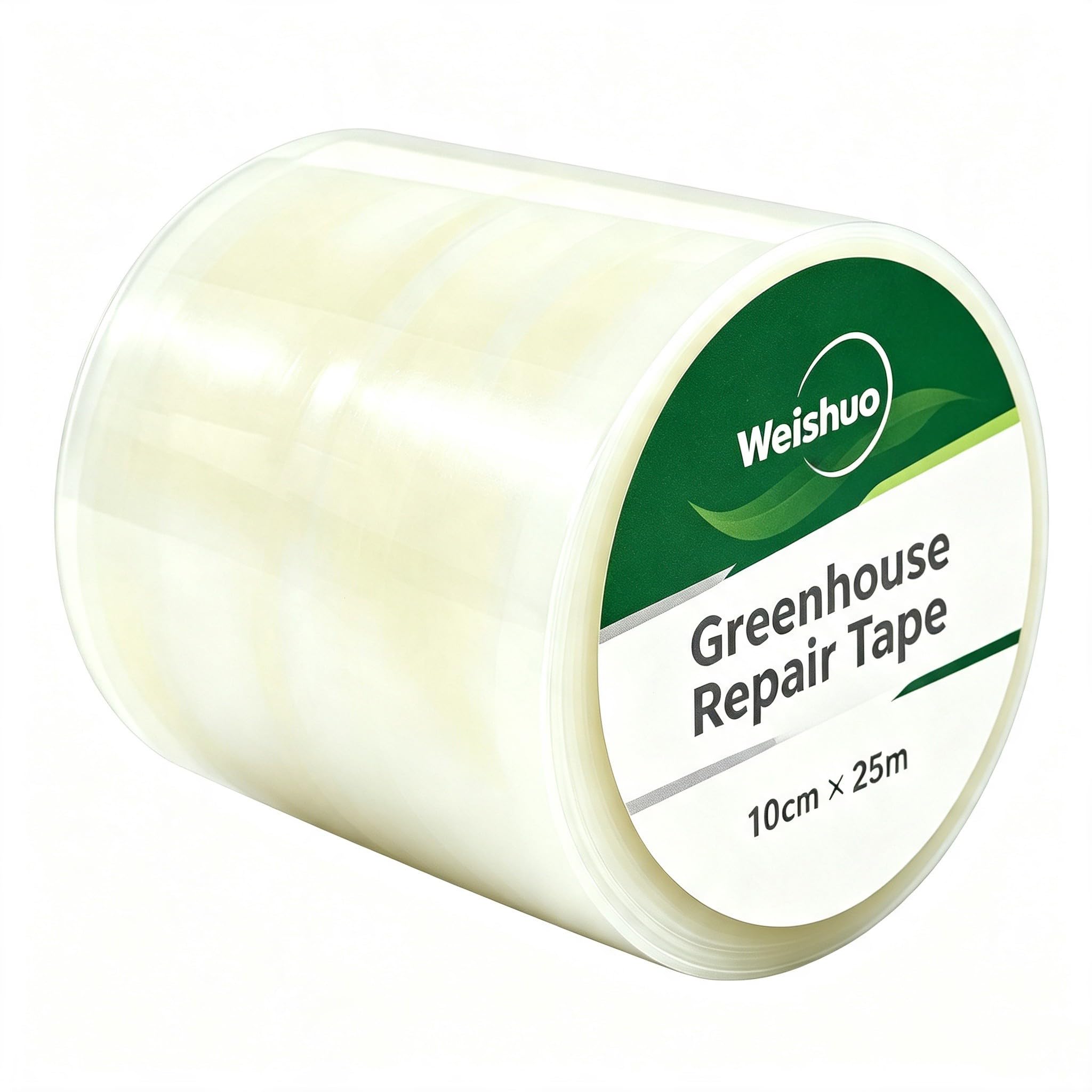 Transparent Greenhouse Repair Tape 10cm x 25m Heavy Duty Waterproof Plastic Poly Film Patch Tape Cold Resistant High Temp Anti-Aging Adhesive Tape for Greenhouse Film Reinforcement, Tent, Window Seal