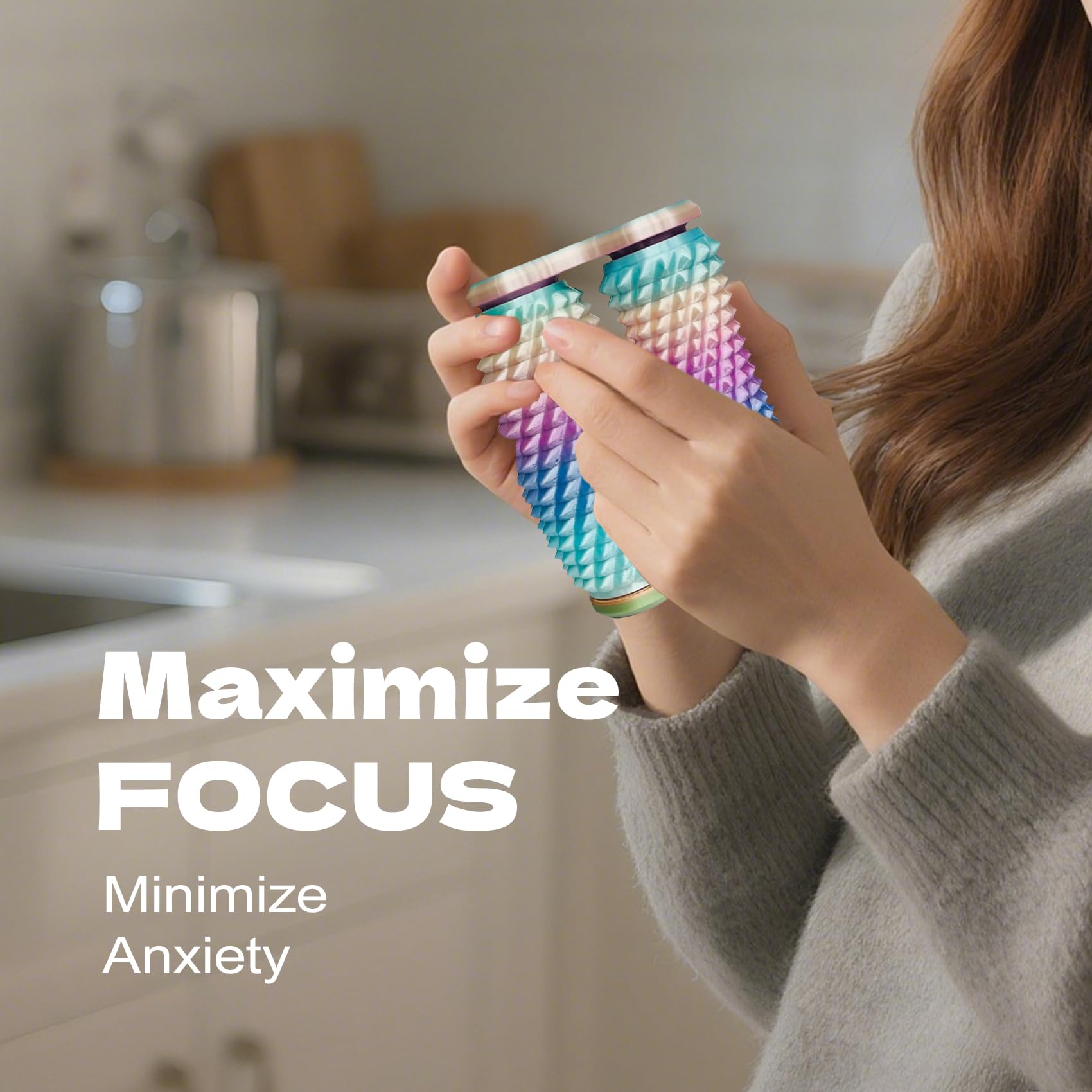 Handheld Fidget Toy with Tactile Spikes for Adults, Help Relieve Stress, Anxiety, Tension, Promotes Focus, Promotes Focus and Portable Design (): Muti