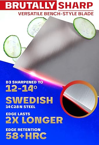 Miniatura 2 de Dalstrong Cuchillo de carnicero de 7 pulgadas, serie Centurion, acero inoxidable sueco 14C28N de alto carbono, mango G10, cuchillo afilado para