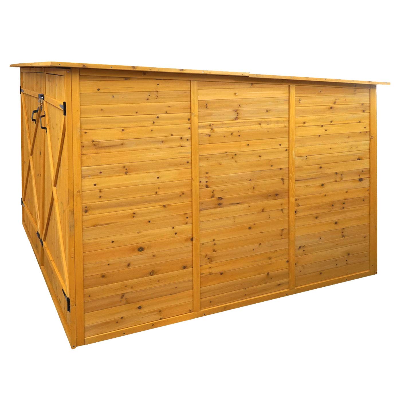 Mendler 2er-Fahrradgarage HWC-H60 abschließbar 151x200x200cm - braun | Fahrradbox, Geräteschuppen, Gerätehaus, MVG