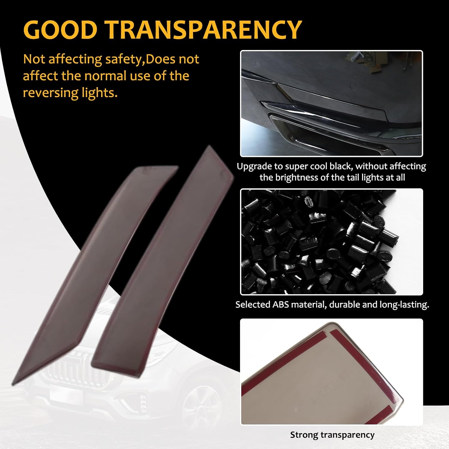 Rear Fog Lamp Smoked Cover Compatible with Cadillac Escalade 2021 2022 2023, Rear Bumper Lights Trim Cover Accessories