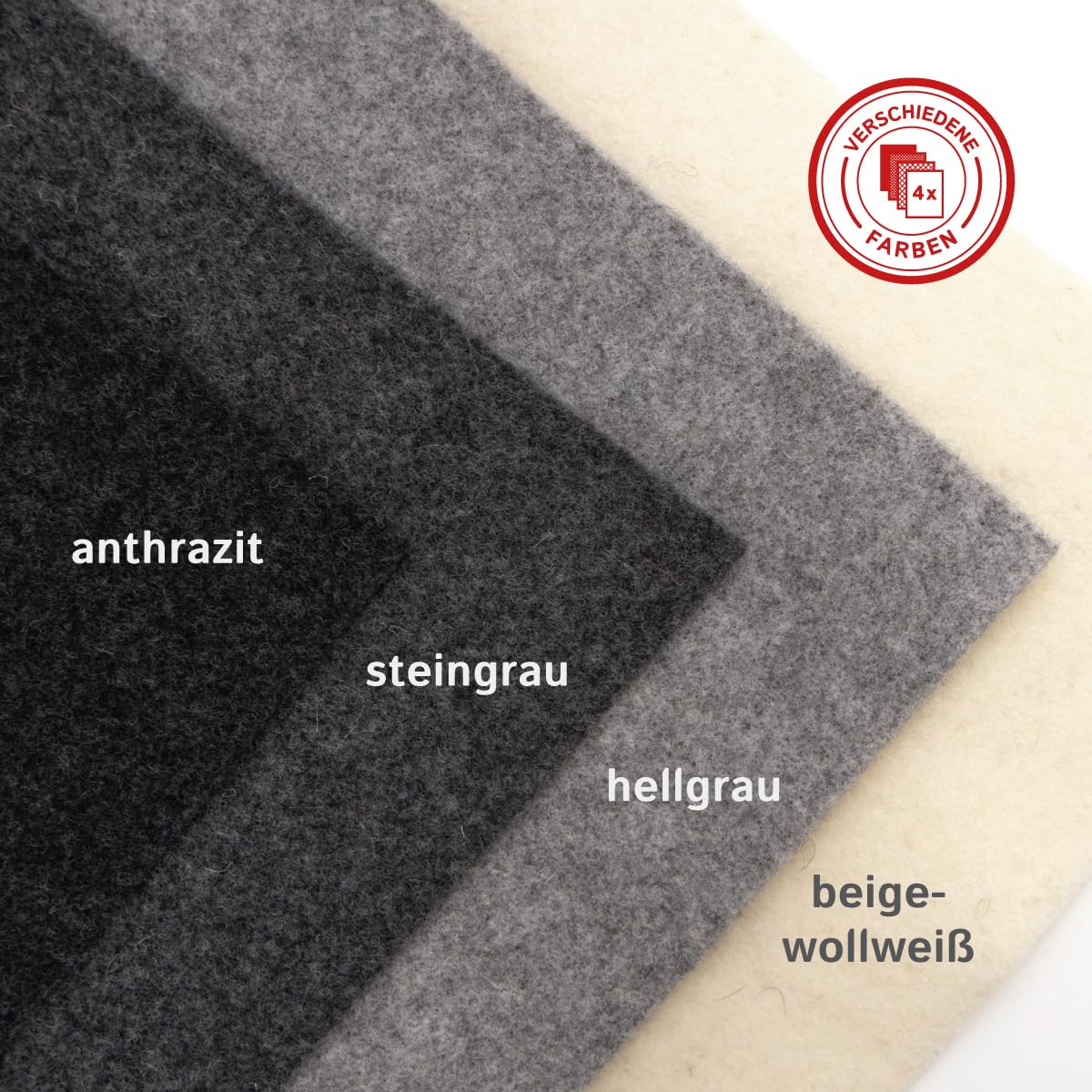 Fieltro de lana para campistas: fieltro punzonado 100% natural, 3 mm de grosor, elástico y transpirable, fabricado en Alemania (antracita, 1 50 cm x 200 cm (0,5 m x 2 m))