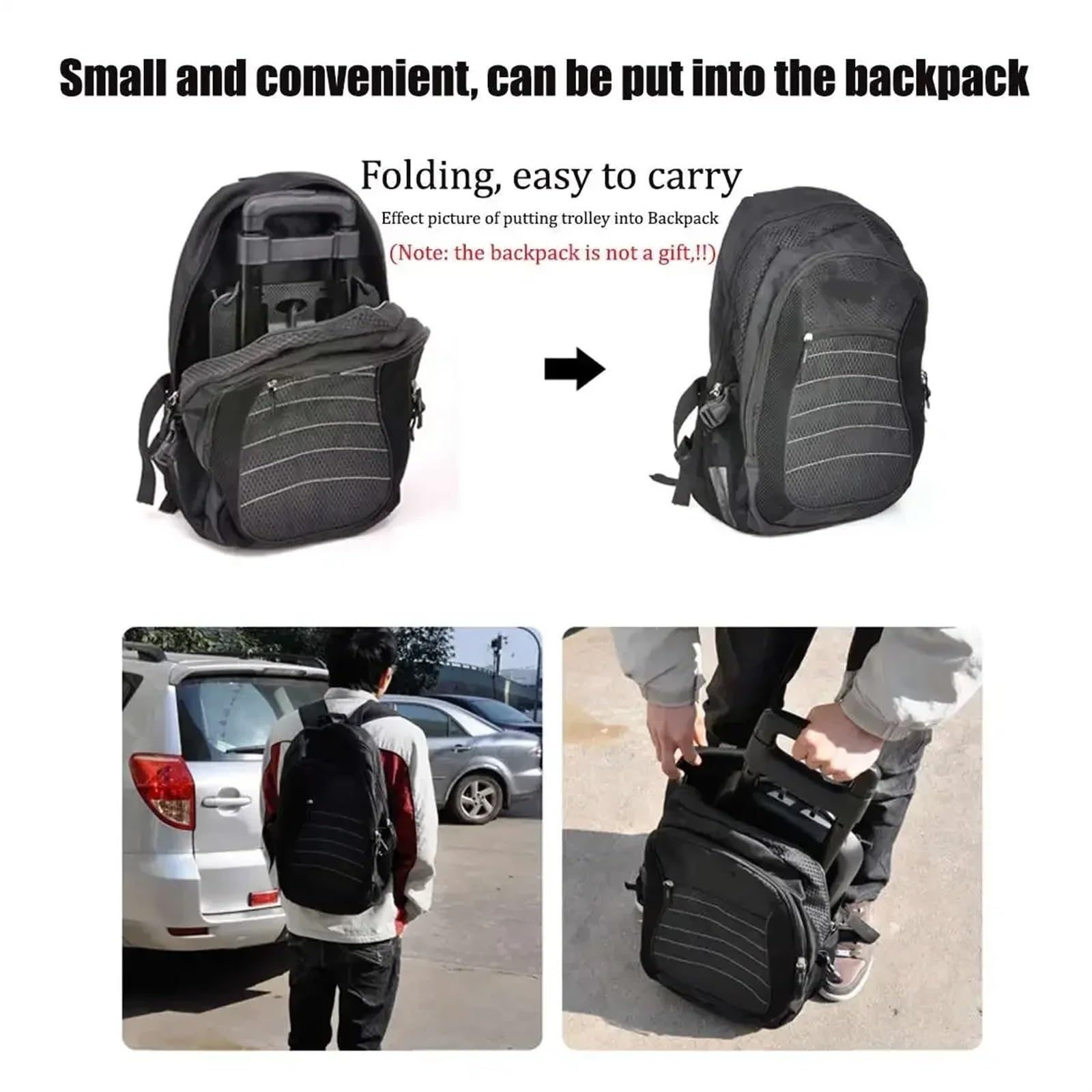 Carretilla de Mano Plegable Alta Resistencia, Carretilla con Ruedas, Carrito, Equipaje Viaje, portátil for Uso doméstico