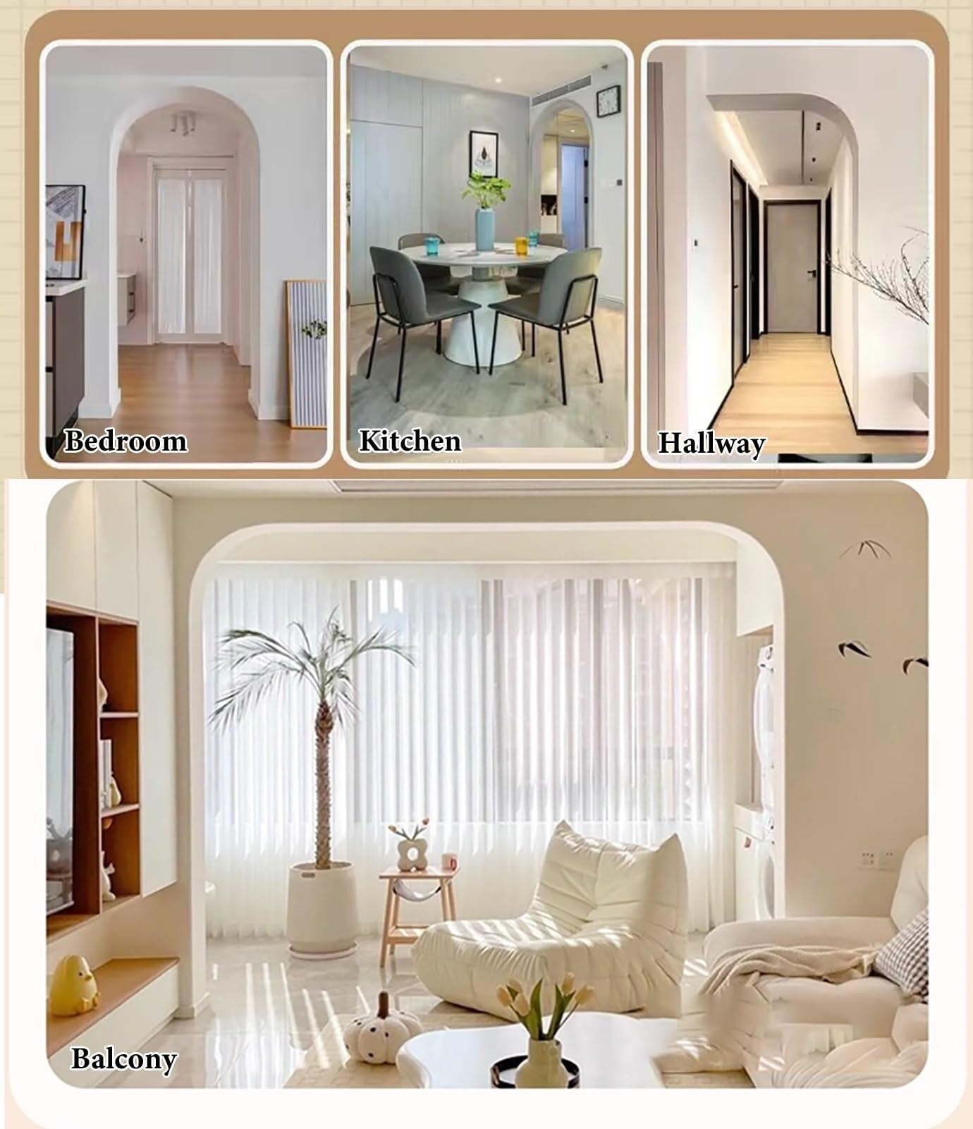 Set Di 2 Angoli Ad Arco In Schiuma EPS,Cornice XPS Bianca,Mensole Ad Arco A Quarto Di Cerchio Per Porte E Corridoi,Per Arredamento Domestico Stile Francese(24x31x31cm/9.4x12.2x12.2")