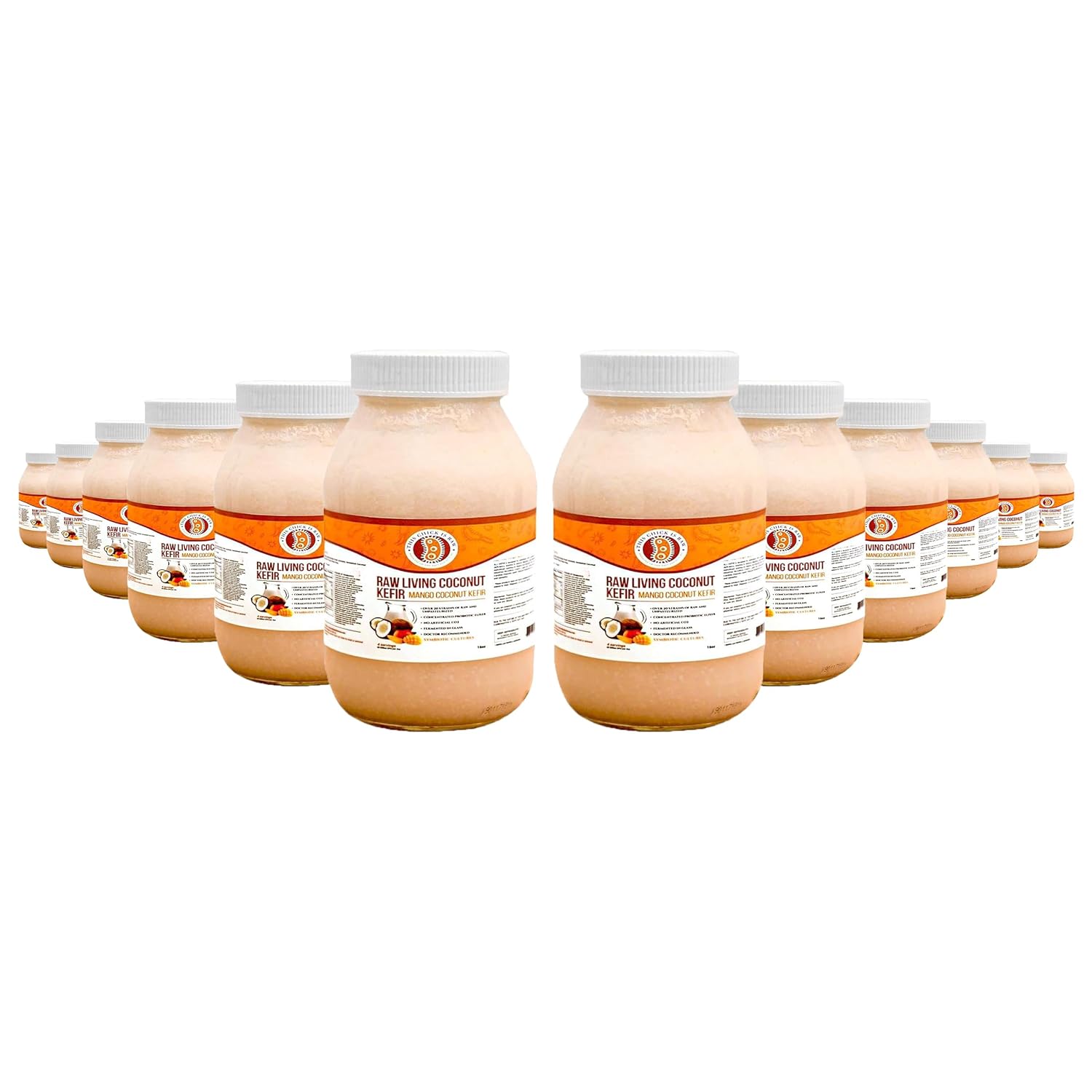 Mango Coconut Kefir – Organic Raw Probiotic Drink for Gut Health & Digestion | Living Cultures, Tropical Flavor | by This Chick Is Raw – Full Case