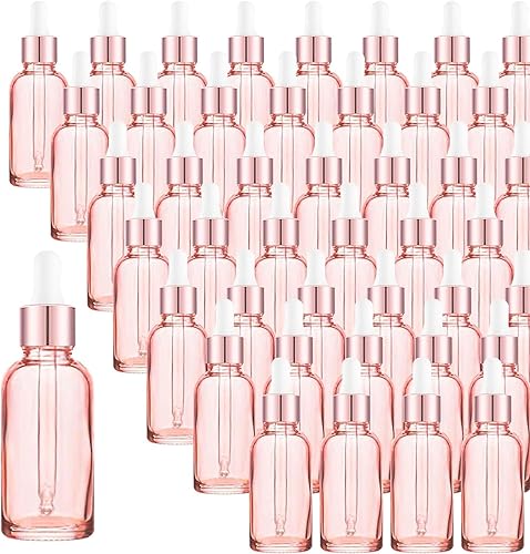 Miniatura 32 de Paquete de 48 Botellas Cuentagotas de Vidrio Transparente de 1 oz, Botellas Cuentagotas con Cuentagotas de Vidrio para Aceites Esenciales, Perfumes