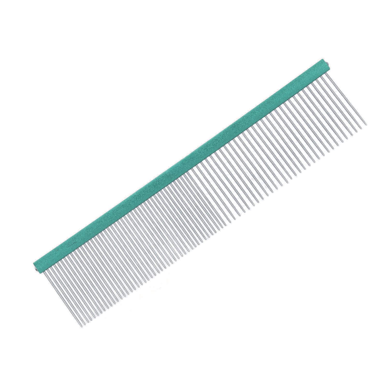 Greyhound Comb for Dogs Metal Comb For Dogs Metal Dog Comb Cat Comb For Removing and Knots Dog Combs with Rounded Ends Grooming Tool For Long Short Haired Dog (Green