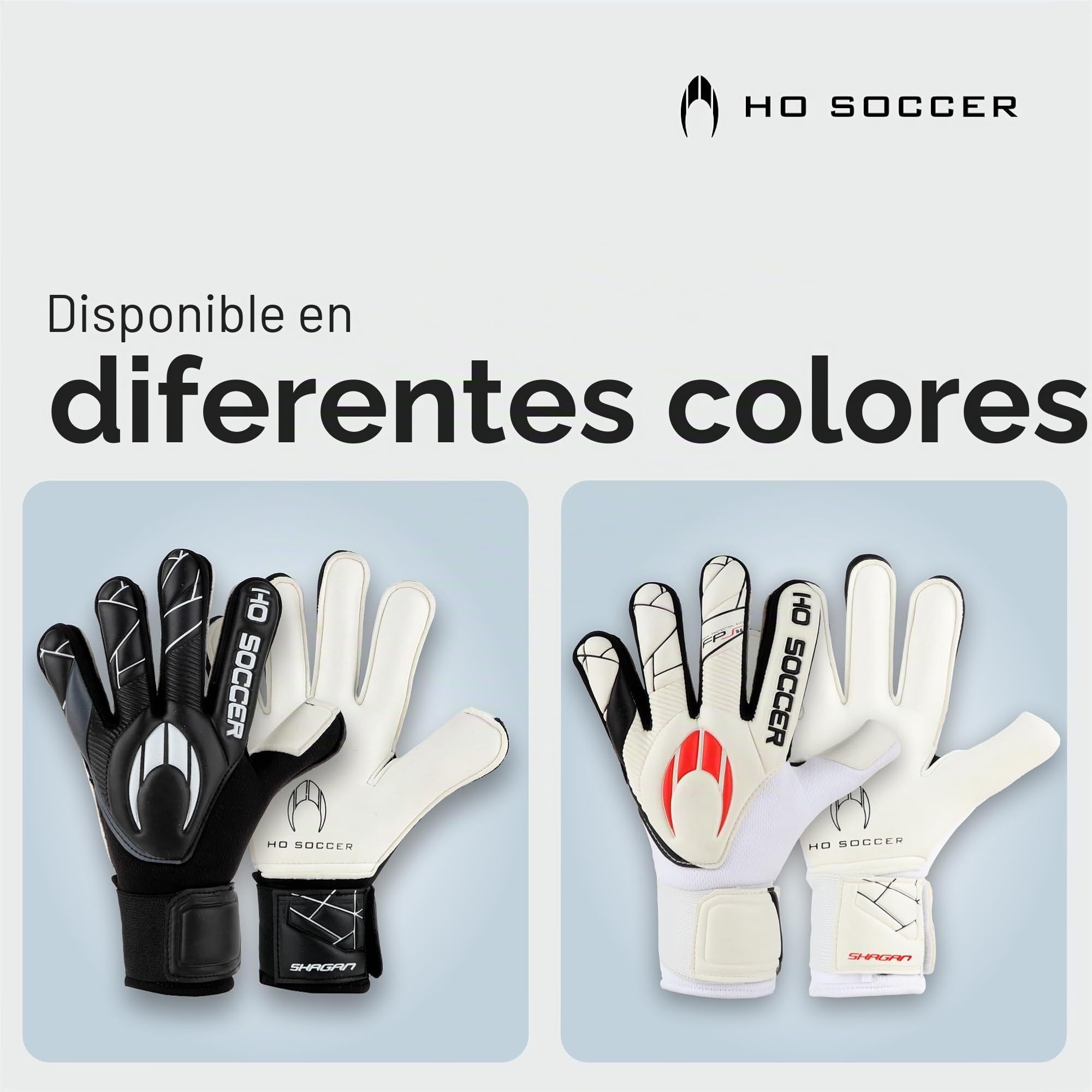 HO Soccer SHAGAN Flat Protek Kid Pro - con protección para los Dedos - Guantes de Portero, Unisex Niño, Blanco/Rojo.