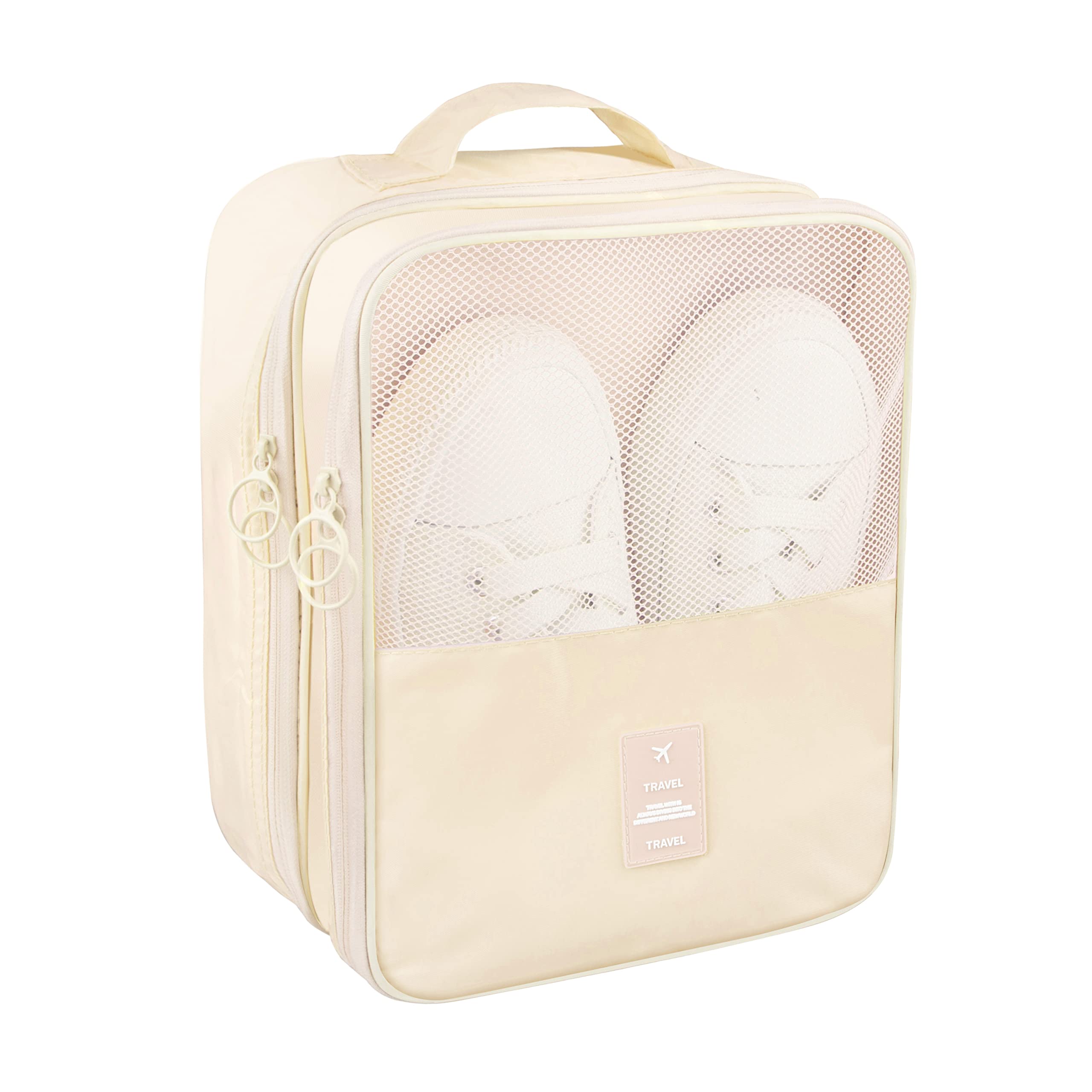 Ebbniur Travel Shoe Bag Waterproof Shoe Organizer Bag Holds 3 Pair of Shoes Shoe Packing Cube for Suitcase Travel and Daily Use Storage Pouch with