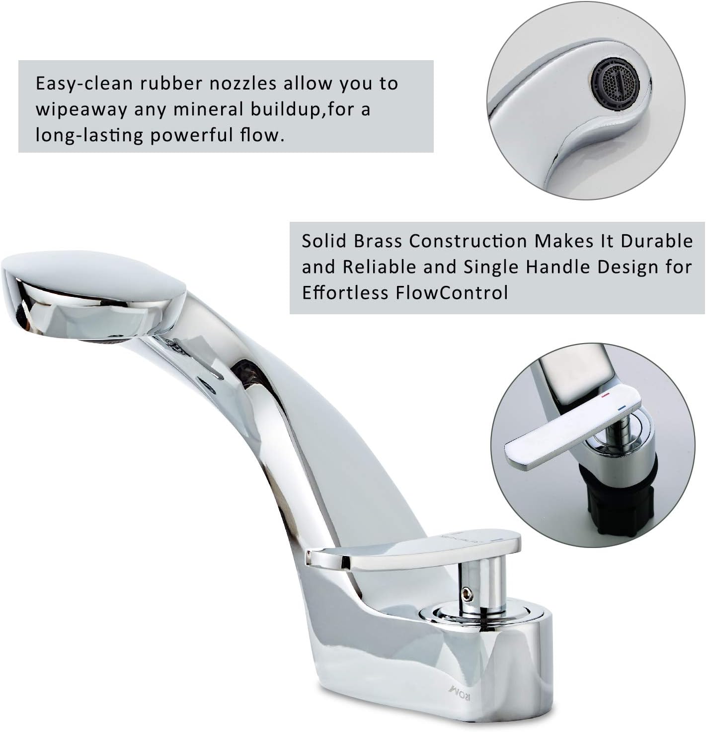 Amаzіng 🔥 Bakala Modern Bathroom Sink Faucet Chrome, Unique Design Single Handle Bathroom Sink Faucets for Household Commercial, Touch On Lavatory Sink Brass Faucet with Deck Plate and 3/8 Water Supply Hose