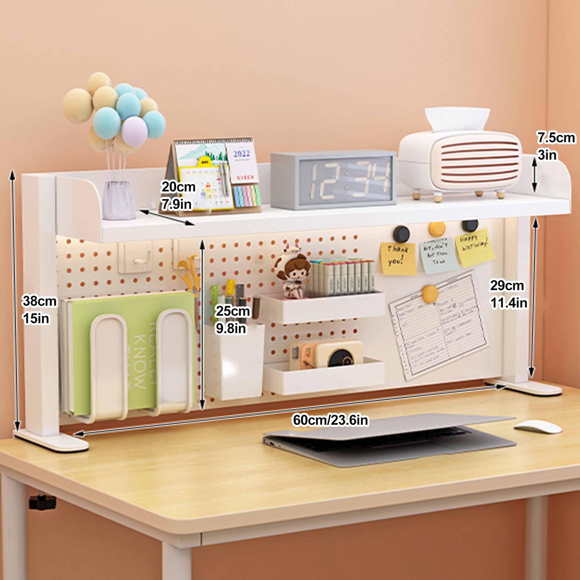 Scaffale da scrivania per dormitorio, libreria, espositore per riporre oggetti da scrivania, con morsetto, organizer per scrivania, per ufficio domestico e scrivanie per computer(60x20x38cm)