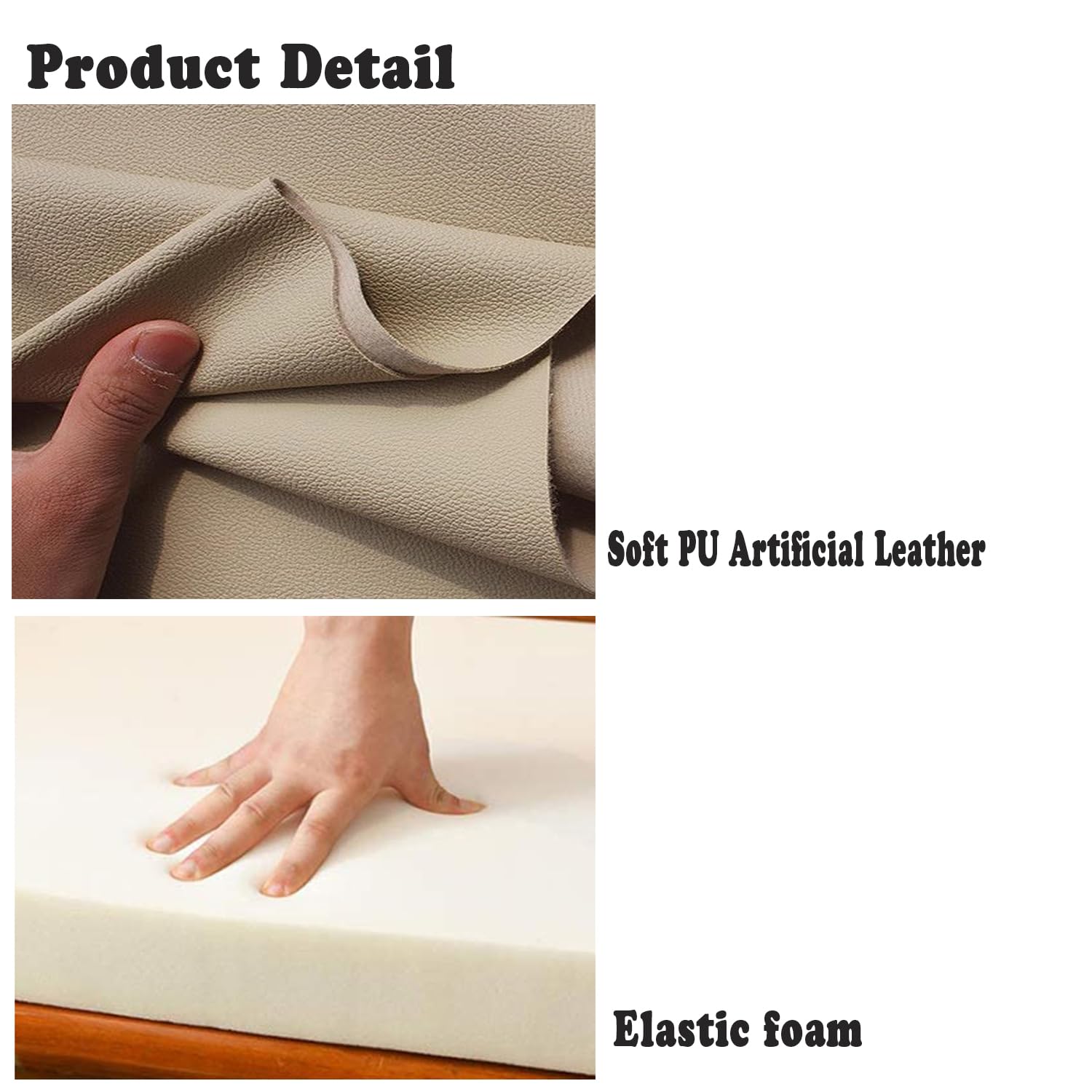 JABGF Waterproof PU Leather Bench Cushion, Non-Slip Outdoor Indoor Furniture Seat Pad Removable Bay Window Seat Pad, Durable Replacement Pad (35x16x2inch,Dark Gray)