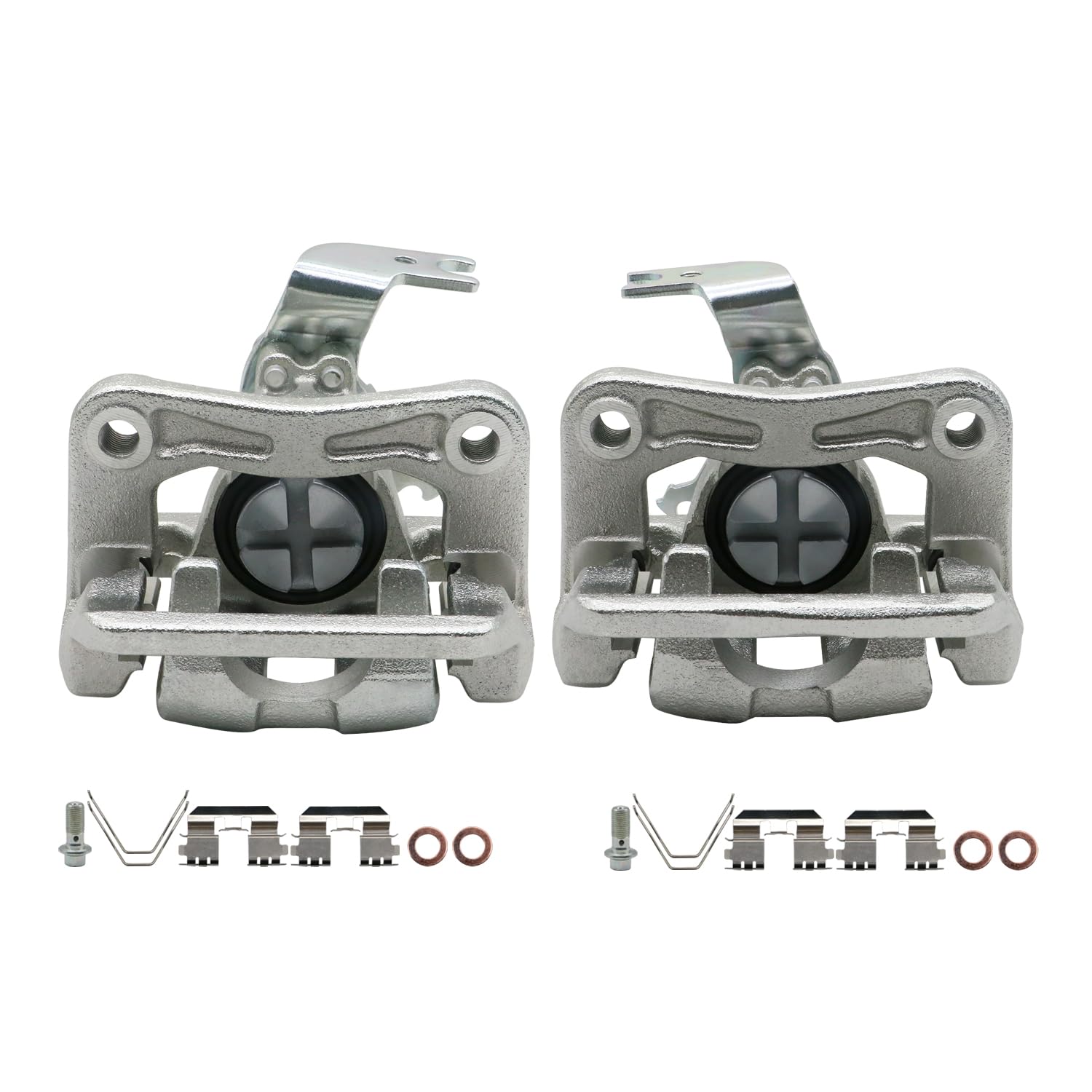 Pair Of Rear Left & Right Brake Calipers With Brackets - Fits Honda Accord 2013-2017 | Direct Replacement