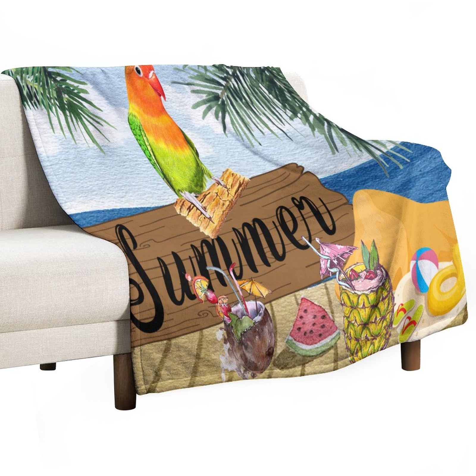 Couverture perroquet d'été idéale pour la plage et vos vacances au soleil