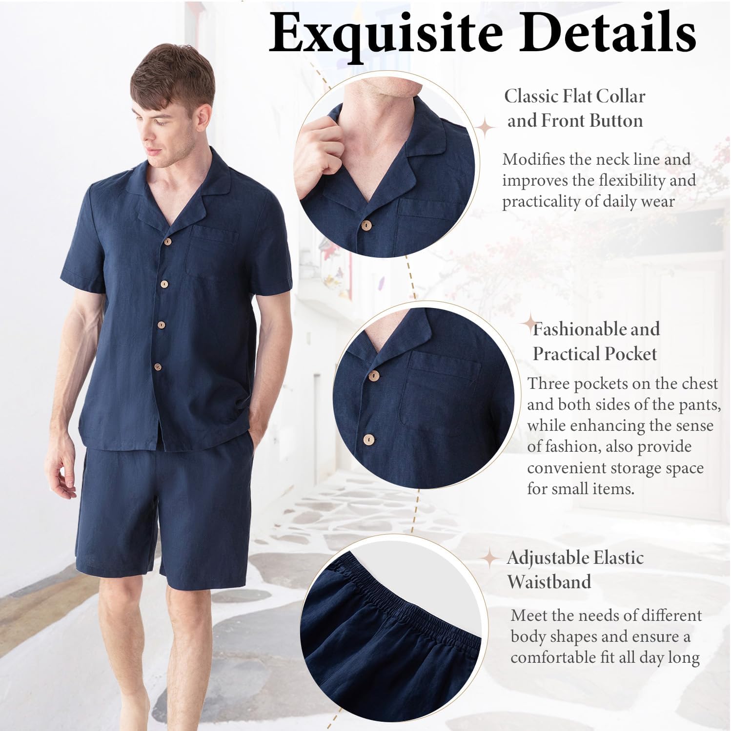 Simple&Opulence Men's Pajamas Sets Loungewear Nightwear Sets,Soft and Breathable - Image 4
