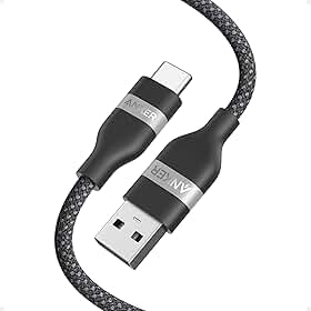 Anker Carplay Cabo para Carro, para iPhone 17/16/15 Pro Max Plus, Cabo de Carregador USB-A para USB-C Trançado Sustentável para Samsung,Xiaomi,motroroal e mais (0,9m, Preto).