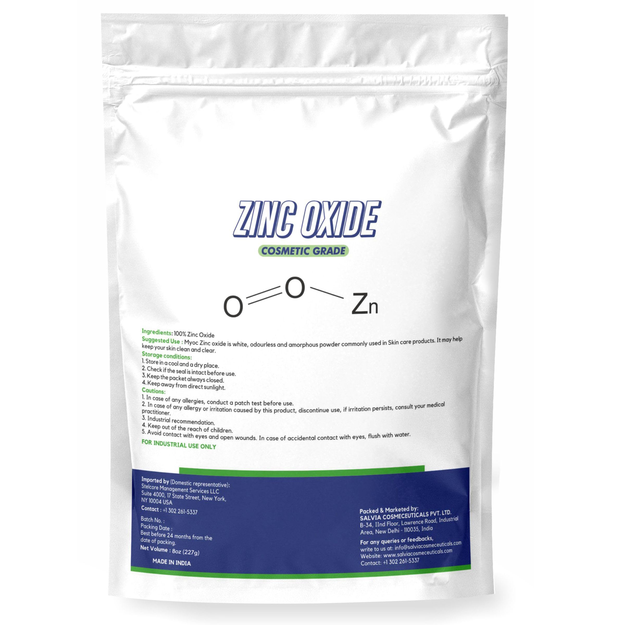MYOC White Zinc Oxide Powder (227 gram), Non-nano Zinc Oxide Powder, Zinc Oxide Powder for Skin, for DIY Sunscreen, Baby Diaper Rash Cream, Online Quality - Image 2
