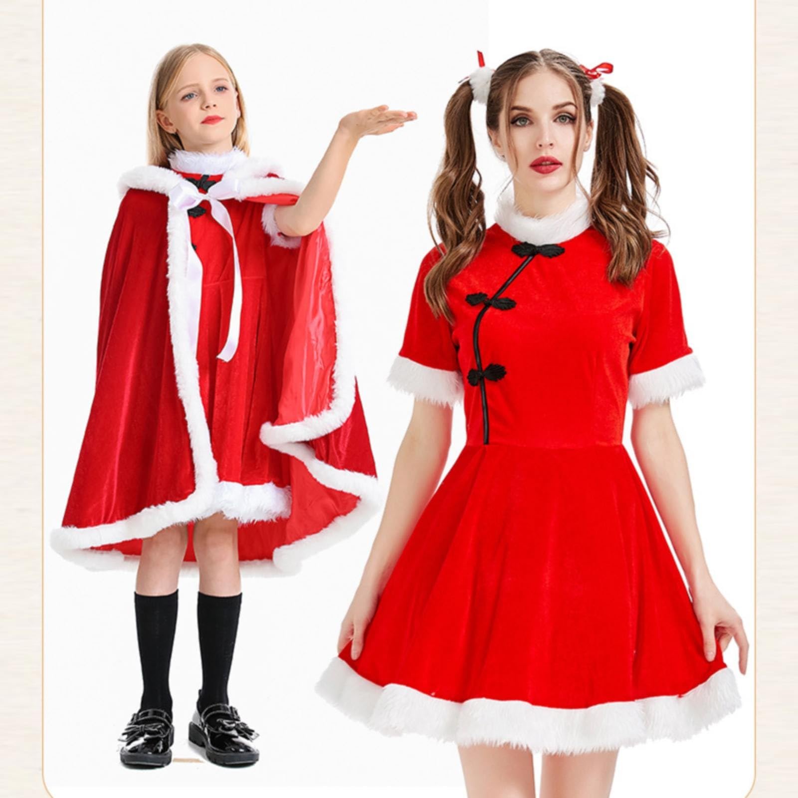 OBiQuzz Bambini Ragazze Di Natale Rosso Festivo Vestito Da Principessa Vestito Con Cappuccio Sciarpa Da Festa Di Nozze Vestiti Per Bambini Set Vestiti Ragazze