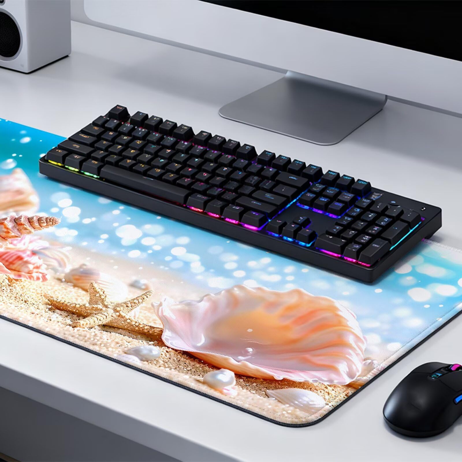 Podkładka pod mysz XXL 1000x500x3mm podkładka pod mysz plażową powłoka poprawia precyzję i szybkość, wodoodporne antypoślizgowe, szyte krawędzie, akcesoria do gier, komputer biurowy, komputer Y7-1197