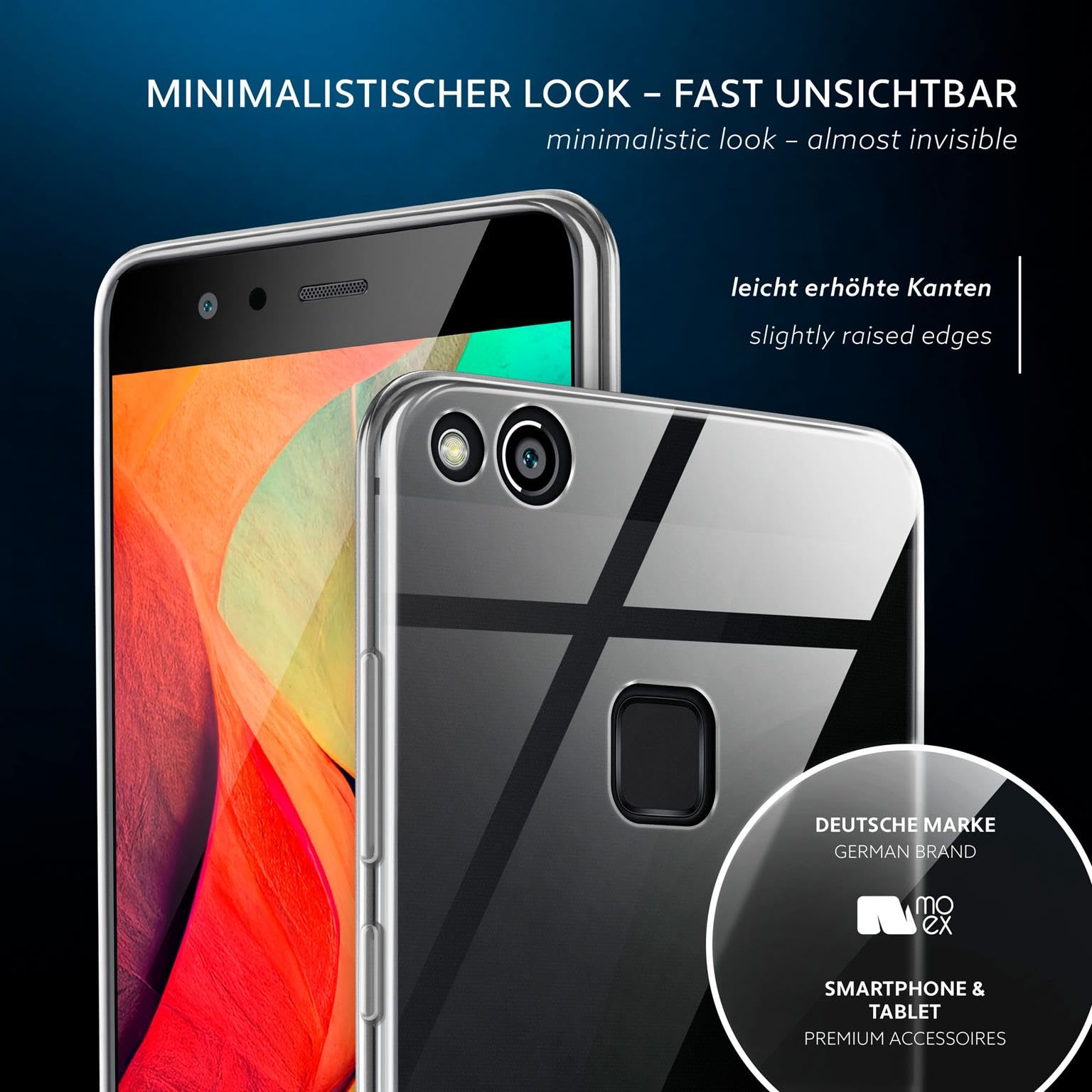 MoEx Set Protezione 360° Per Huawei P10 Lite - Custodia In Silicone Trasparente E Pellicola In Vetro Temperato, Anti-urto E Anti-graffio, Made In Germany - 3