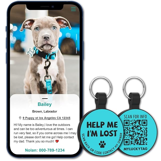 Foto 5 de 6 de MYLUCKYTAG ID de silicona silenciosa para mascotas con código QR