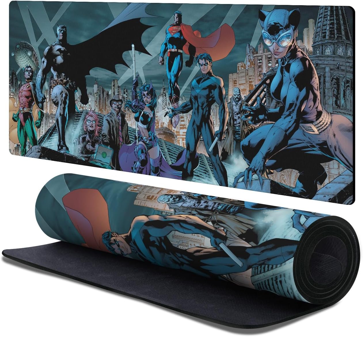 Head Case Designs Officially Licensed Justice League DC Comics Bat-Family Comic Book Covers 37.4 x 15.75 x 0.16 inches (900 x 400 mm) - XL Gaming Office Desk PC Keyboard Mouse Mat Pad