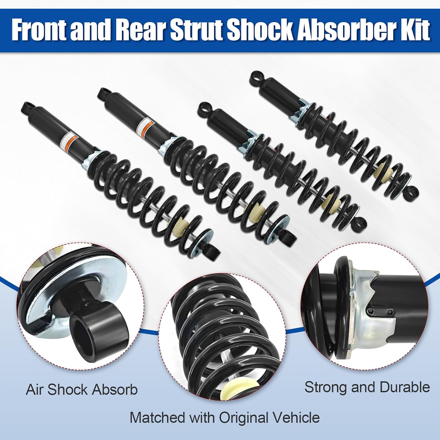 7043755 7043753 4PCS Front Rear Shock Struts Absorbers Kit compatible with Polaris Ranger 570 Full-Size 2015, Crew 570 Full-Size 2015-2016, XP 900 2013-2019, Crew 900 2014-2019, Crew XP 1000 2017-2018