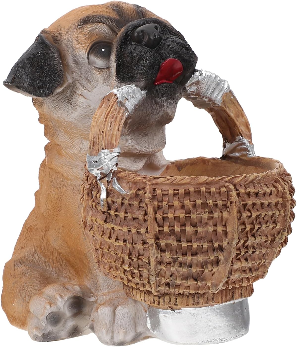 GARVALON Cute Puppy Storage Plate Small Basket Lid Adorable Key Holder Decor for Home