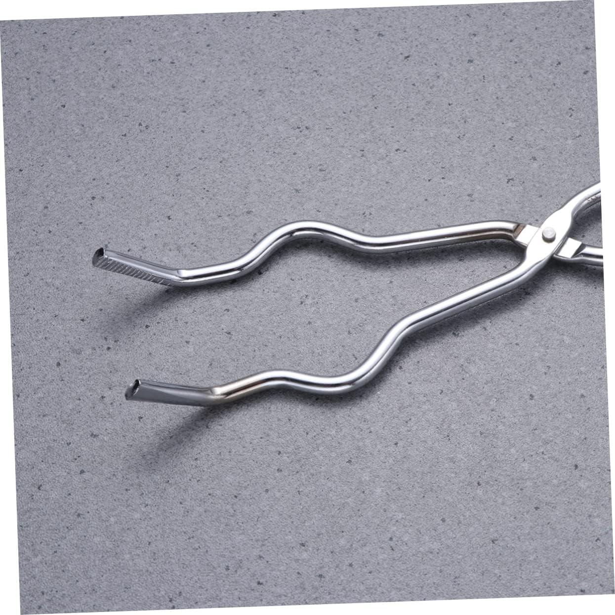 Chromium Plated Steel Beaker Tongs Anti-slip Handle Crucible Clamp for Laboratory and Chemistry Experiments Silver