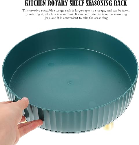 Miniatura 8 de Hemoton Estante giratorio para especias Lazy Susan, organizador giratorio de especias, soporte de mesa giratorio de frutas para armarios de cocina,