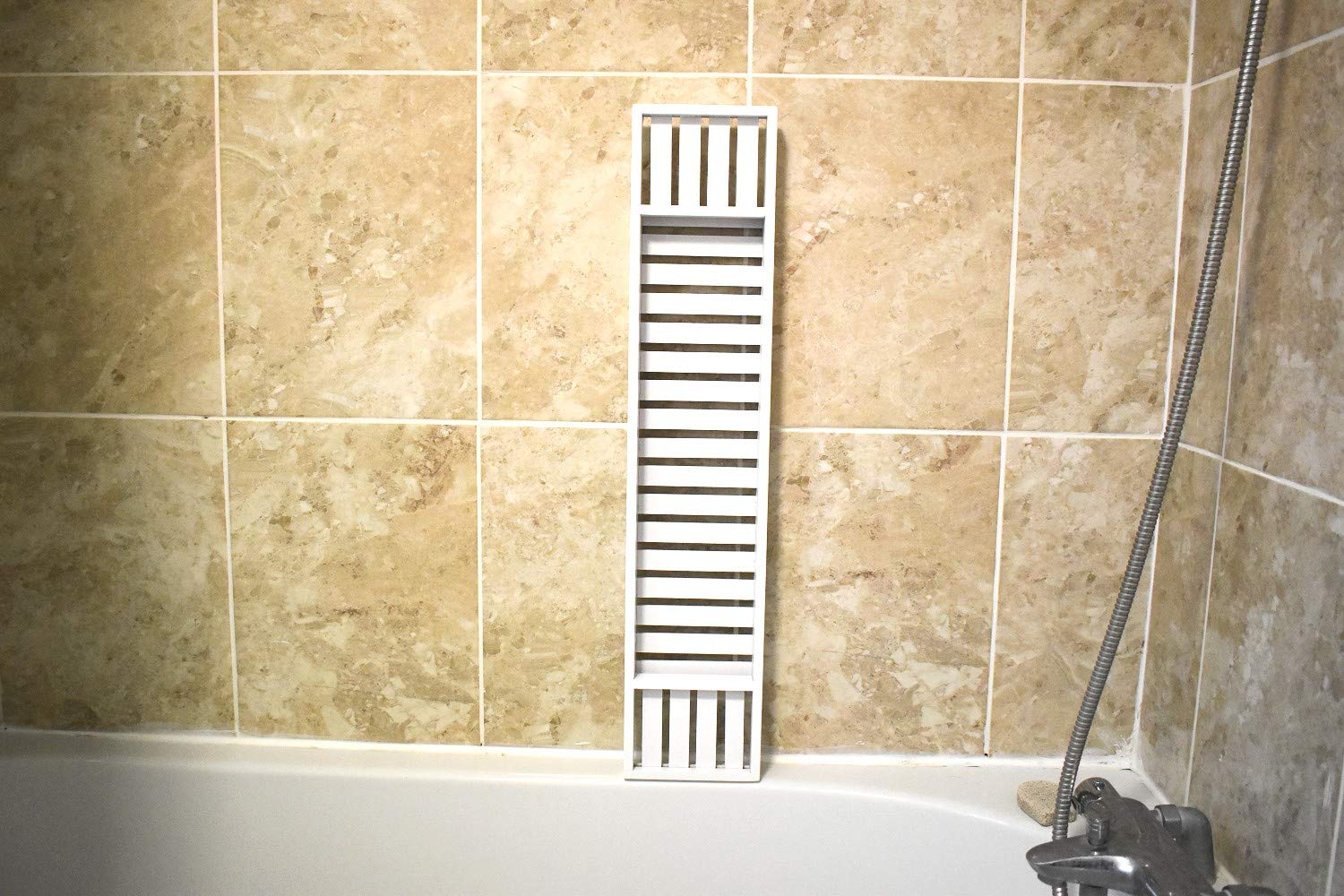 Estante de baño de madera para bañera, elegante organizador de baño, impermeable, ajustable, perfecto para una experiencia relajante de spa, sostiene libros, velas y bebidas