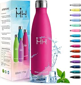 Bottiglia Doppia Parete Bottiglia Termica In Acciaio Inox 500ml - Doppia Parete Isolante, Senza BPA - Per Sport, Ufficio E Viaggi Bottiglia Isolata 500 Ml Doppia Parete