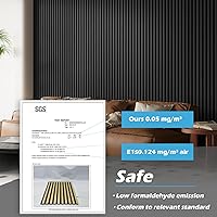 Vista 5 de Art3d 2-Pack 108" x 12" Acoustic Wood Panels for Wall, Soundproof Wood Slat Panel for Wall and Ceiling, 3D Fluted Sound Absorbing Paneling for