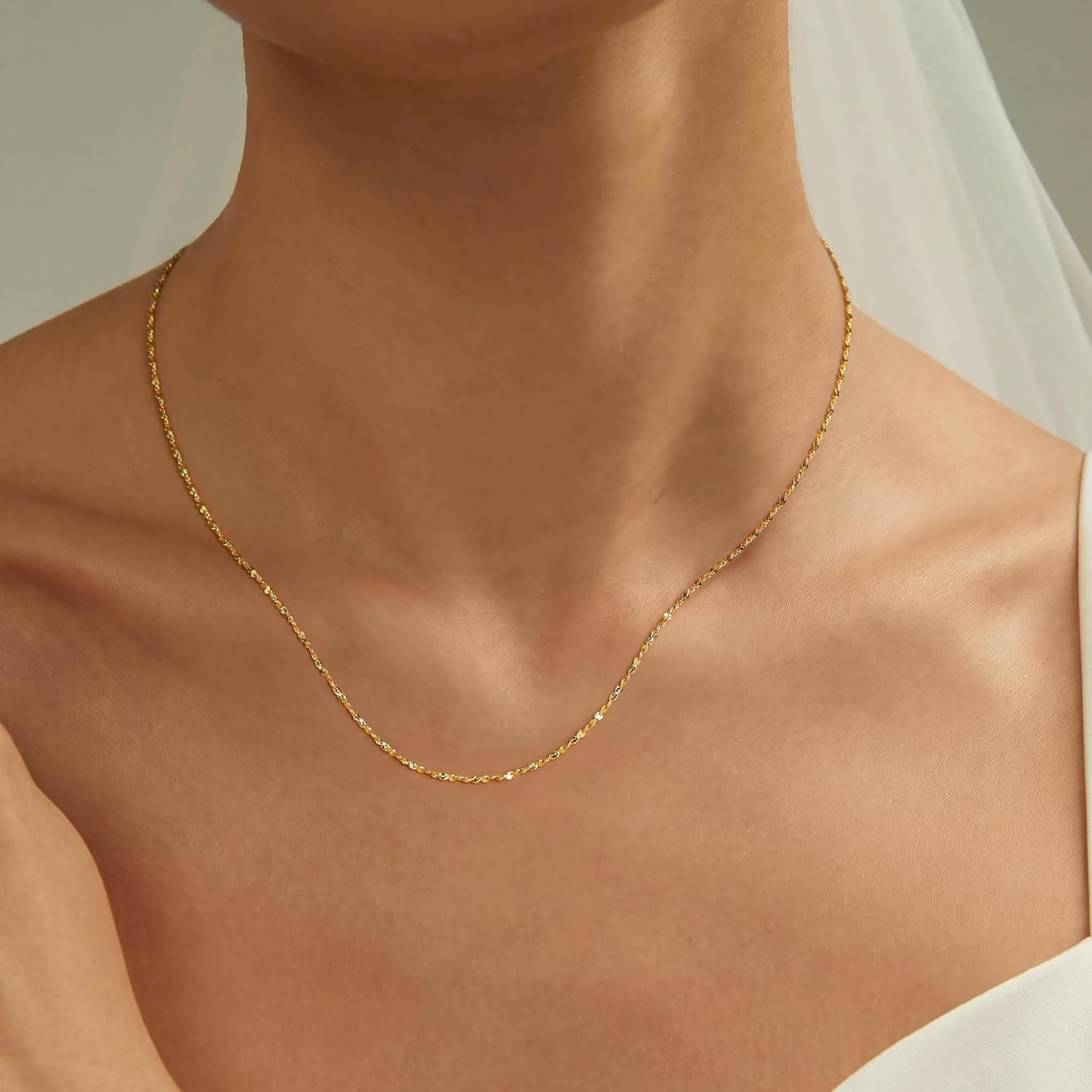 Suplight Dames roloketting zonder hanger roestvrij staal schakelketting