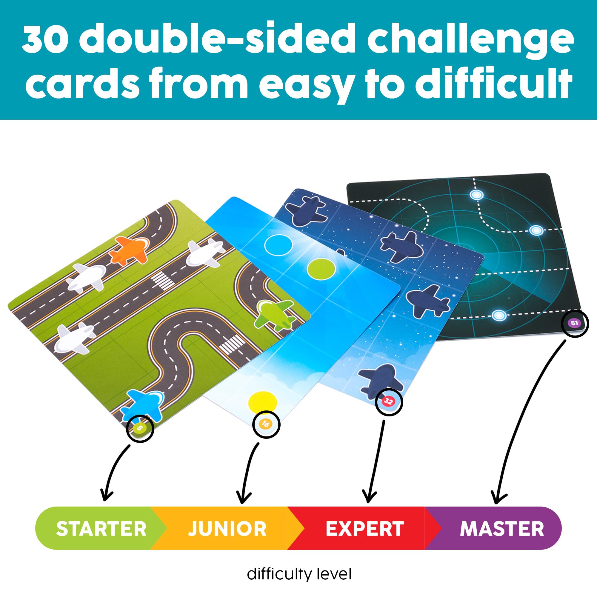 SmartGames - Take Off, 1 joueur de puzzle avec 60 défis, à partir de 5 ans