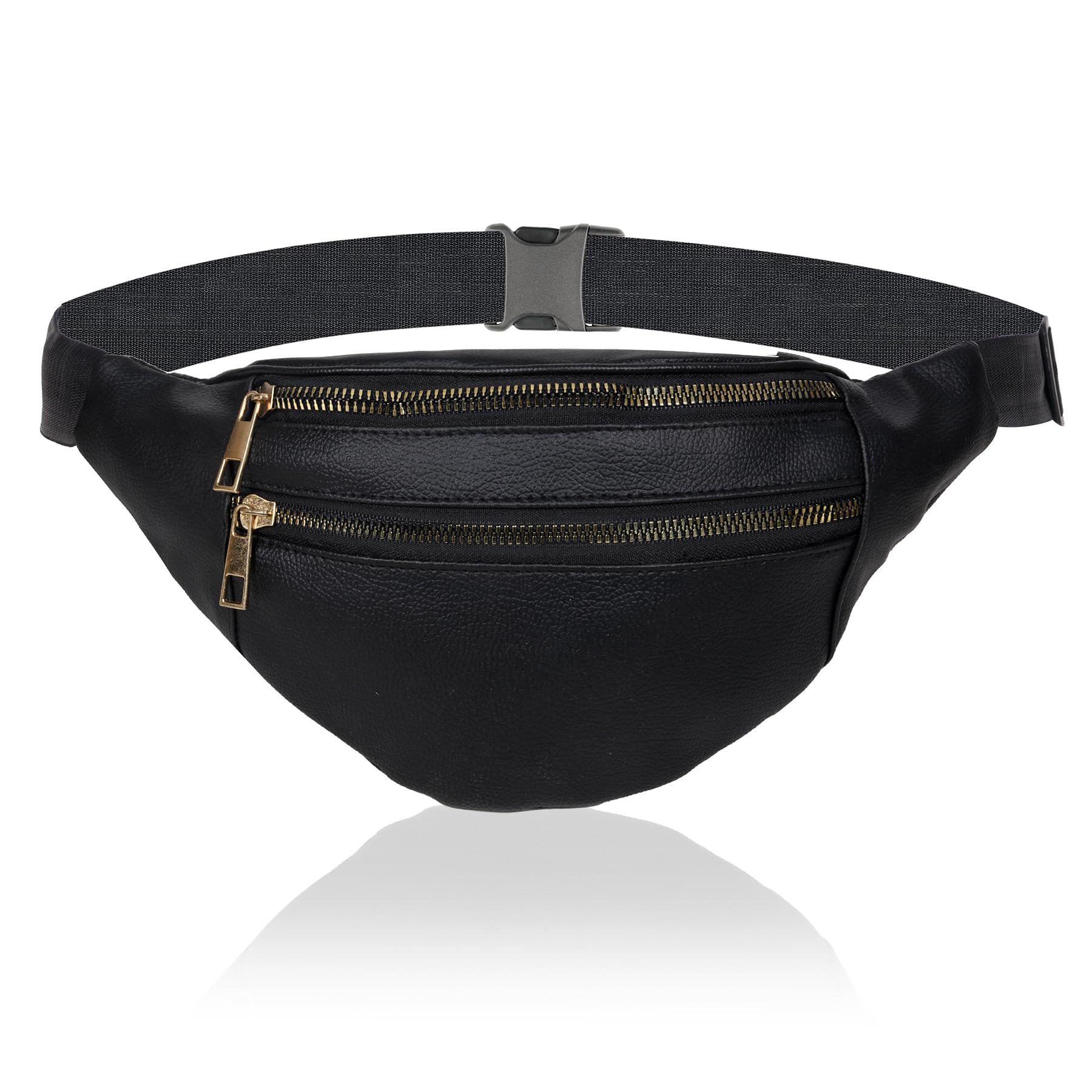 kuber industries Waist Bag | Waist Bag Pouch for Men | Waist Bag Pouch for Women | Waist Bag for Boys | Waist Bags for Girls | Rexine Belt Fanny Pack | Chest Bag | Black-picture-14