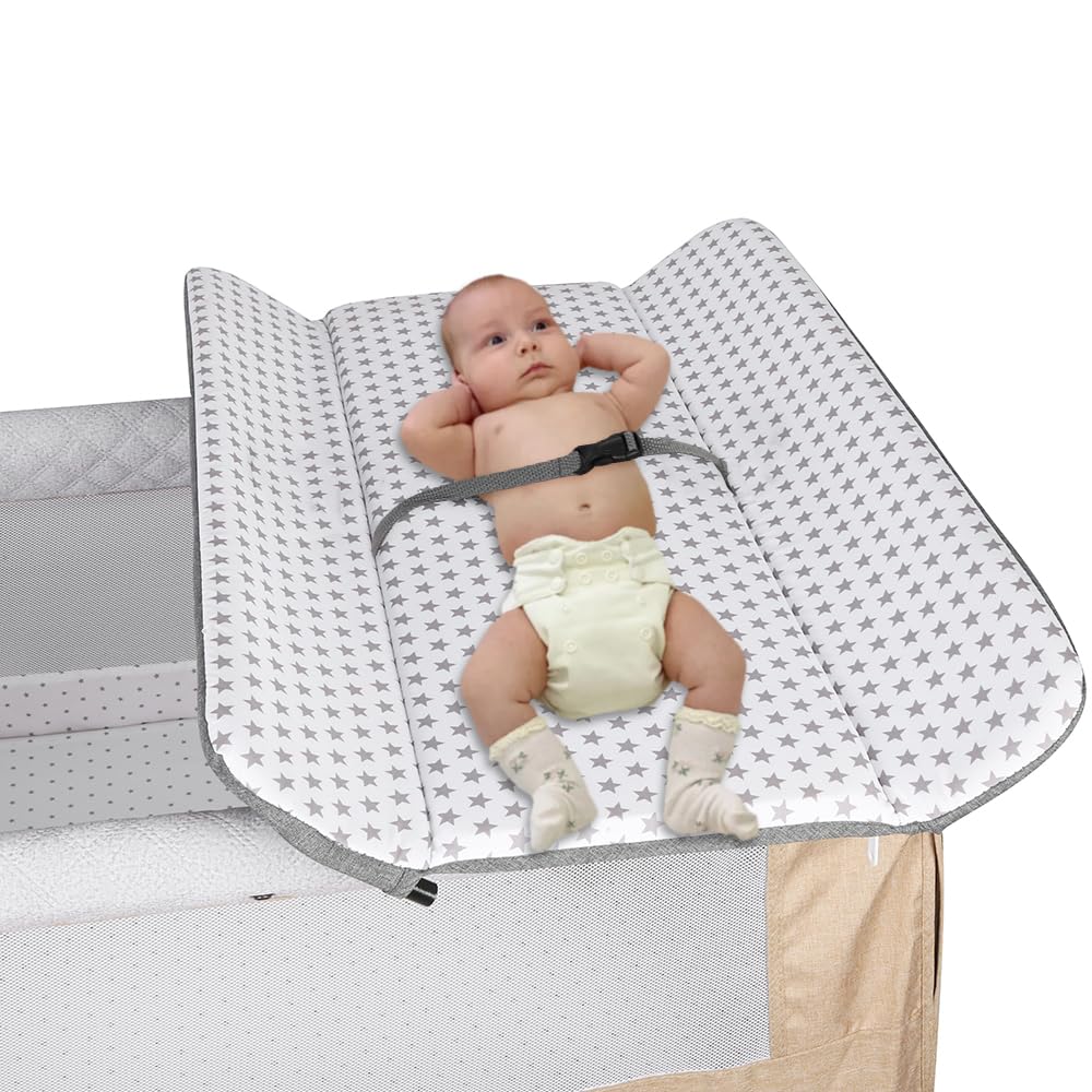 OHMG Cuna de bebé elevable con modo sueño y cuna, cuna de bebé con mosquitera para recién nacidos de 0 a 36 meses, suficiente espacio de almacenamiento, puede soportar 50 kg