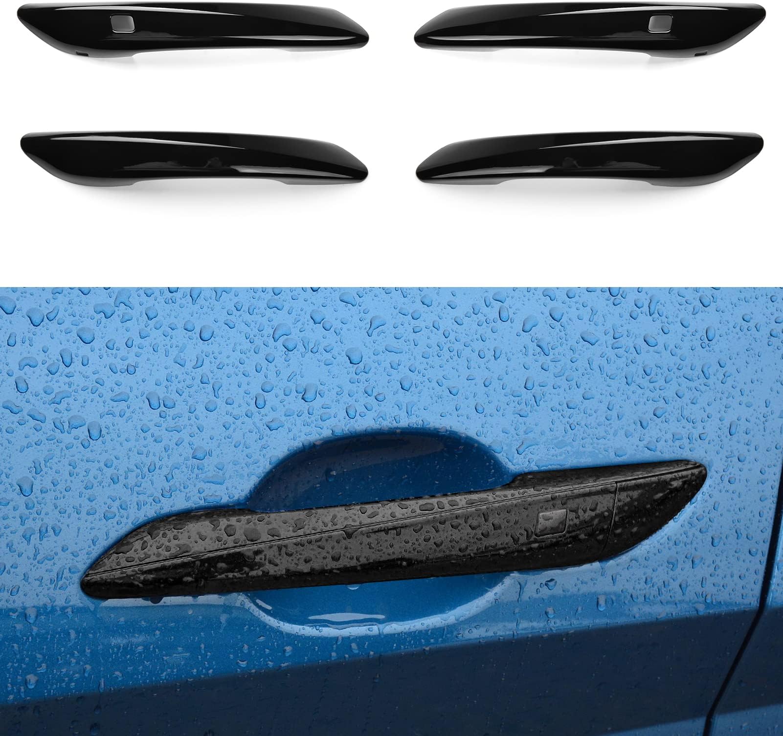 4pcs Compatible with Hyundai Elantra 2026 2025 2024 2023 2022 2021 Accessories Sporty Car Exterior Door Handle Cover Trims Protector -Glossy Black