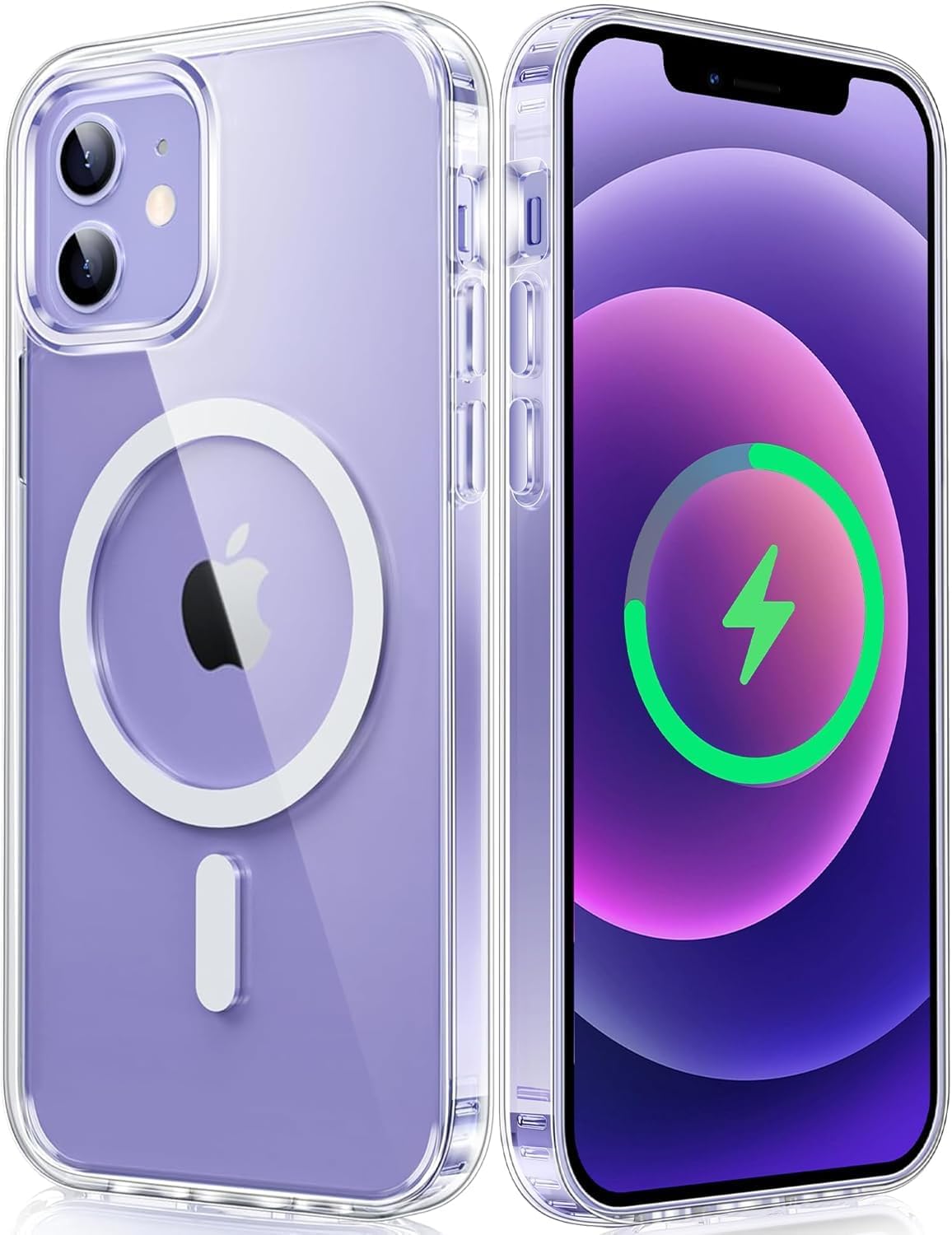 batchone back cover for iphone 12 | compatible with magsafe | premium polycarbonate | slim (transparent) (pack of 1)